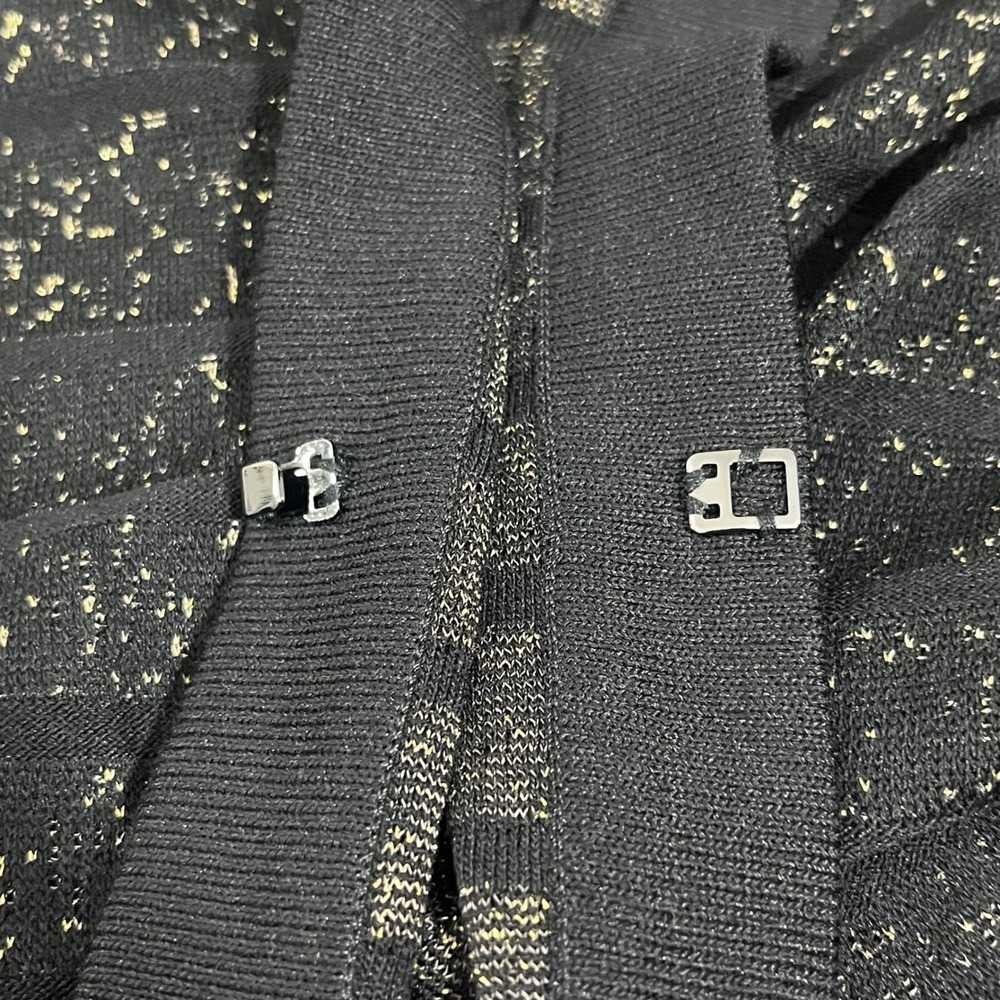 Ming Wang Studded Sparkle Stripe Knit Cardigan Dark Academia Coastal Grandma - Picture 4 of 7